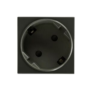 Módulo de Tomada Angular NOEN GS, 45x45 mm 45° 1x2P+E, tipo F Schuko, 16A 250V, Preto Orno - OR-GM-9010/B/GS45