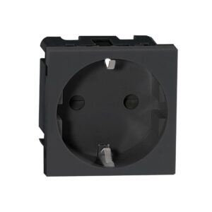 Módulo de Tomada NOEN GS para Painel de Conexão de Móveis, Schuko, Preto Orno - OR-GM-9010/B/GS