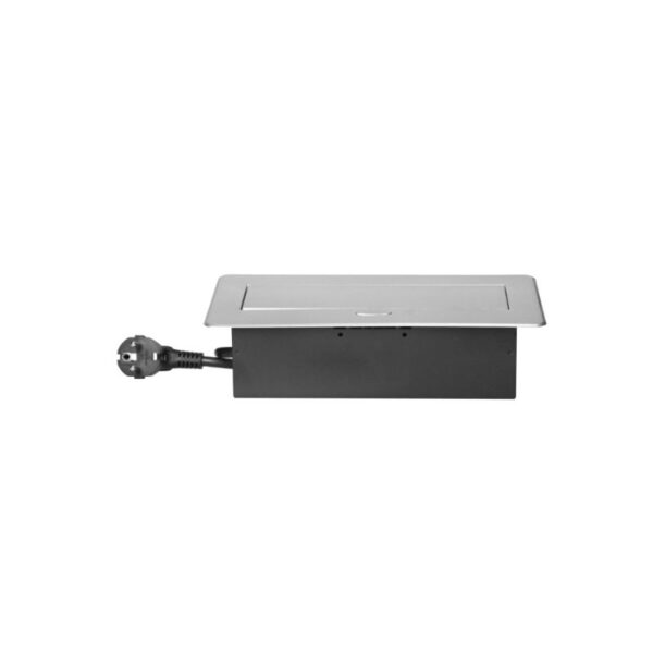 Tomada Embutida para Móveis com Borda Plana Fresada, carregador USB e cabo de 1,5 m, 2x2P+E, 2xUSB, Prateada Orno - OR-GM-9035(GS)/G - Image 6
