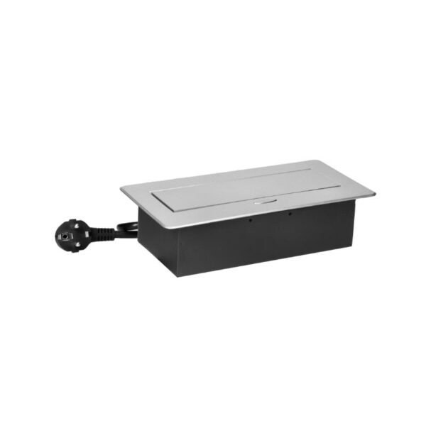 Tomada Embutida para Móveis com Borda Plana Fresada, carregador USB e cabo de 1,5 m, 2x2P+E, 2xUSB, Prateada Orno - OR-GM-9035(GS)/G - Image 5