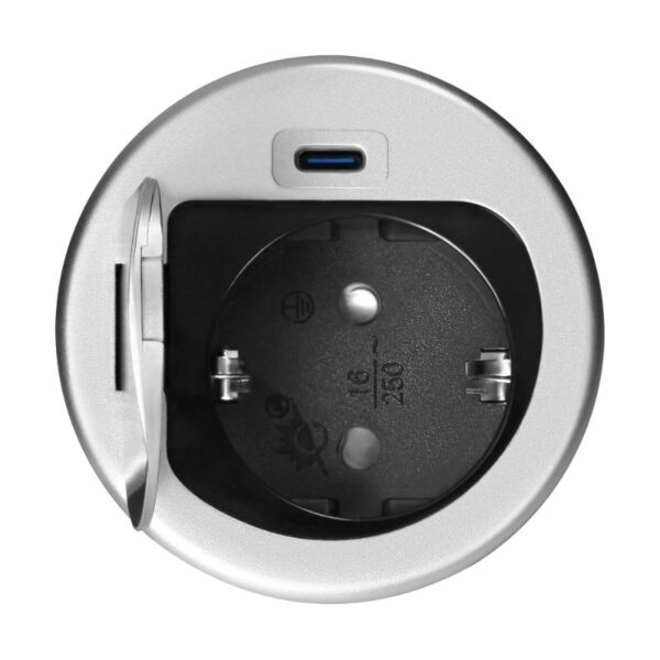 Tomada para Móveis com Carregador USB, Cabo de 1.9 m, 1x2P+E, 1xUSB, Prateada Orno - OR-GM-9040(GS) - Image 4