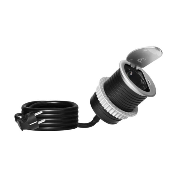 Tomada para Móveis com Carregador USB, Cabo de 1.9 m, 1x2P+E, 1xUSB, Prateada Orno - OR-GM-9040(GS) - Image 6