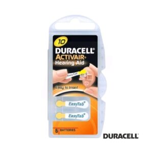 6 Pilhas Botão DA10 Hearing Aid Blister Duracell - PZD-DA10