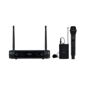 Microfone duplo sem fios de mão e portátil UHF, frequência fixa Fonestar - SONAIR-2MP