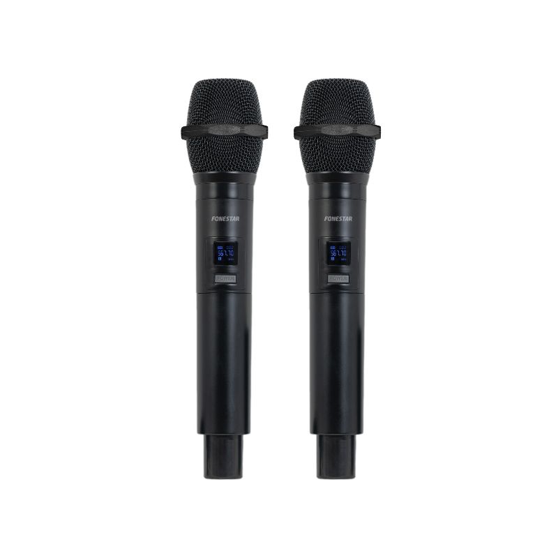 Microfone duplo sem fios de mão UHF, frequência fixa Fonestar - SONAIR-2M - Image 2