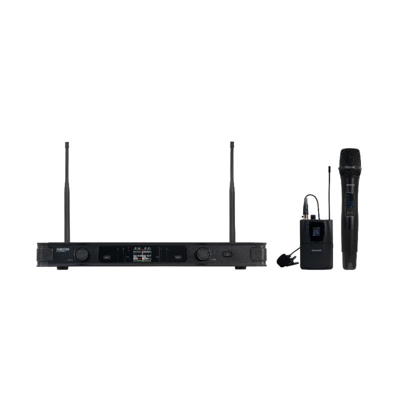 Microfone duplo sem fios de mão e portátil UHF ID Pilot e Diversity Fonestar - SONAIR-PRO-2MP