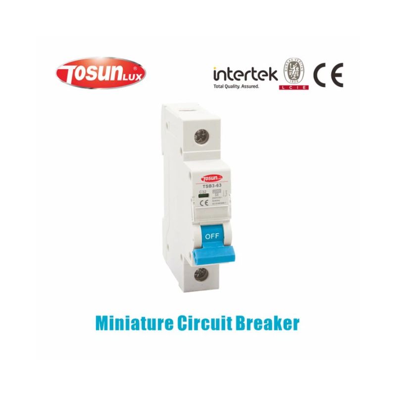 Disjuntor Aut.Magneto-Térmico 1P 63A 4.5KA Curva C Tosun - TSB3-63163A