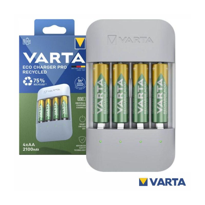 Carregador PRO pilhas AA/AAA C/ 4 Pilhas AA 2100mAh 56816 Varta - VHR6-A2100/CHR4