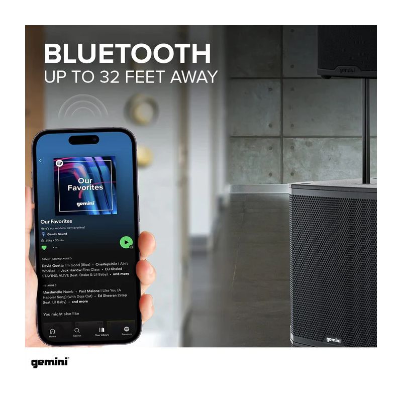 Subwoofer Bluetooth de 18" 2400 W de potência máxima 600W RMS DJ Gemini - ZRX-S18BT - Image 6