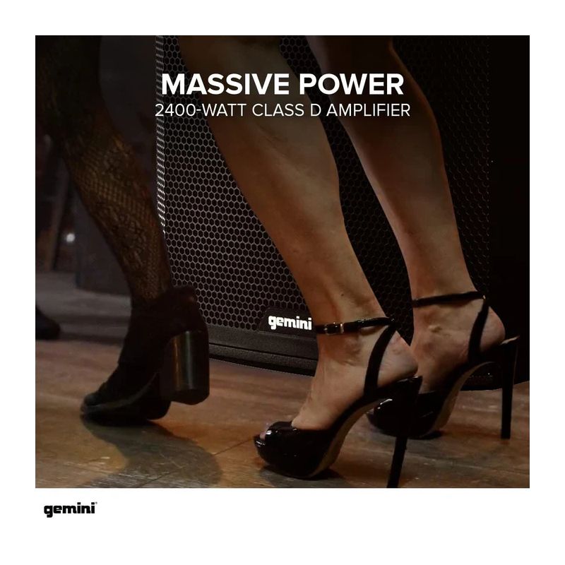 Subwoofer Bluetooth de 18" 2400 W de potência máxima 600W RMS DJ Gemini - ZRX-S18BT - Image 5