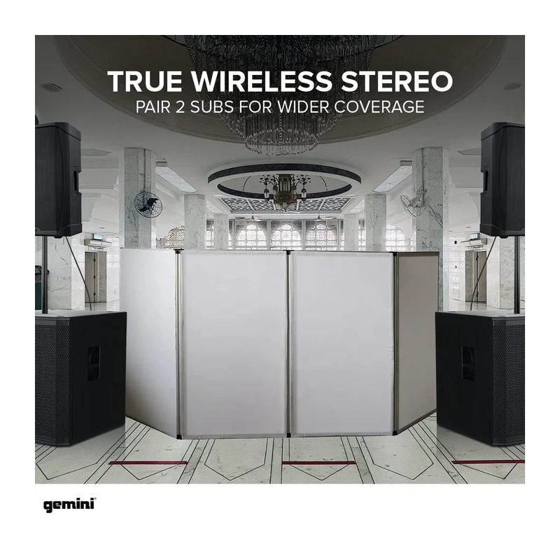 Subwoofer Bluetooth de 18" 2400 W de potência máxima 600W RMS DJ Gemini - ZRX-S18BT - Image 3