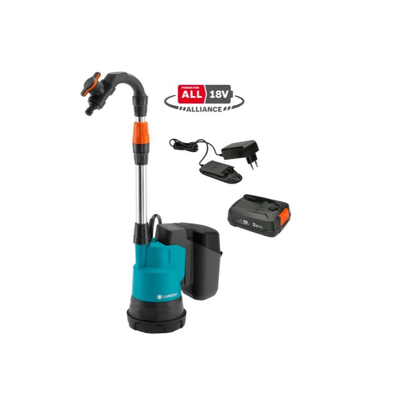 Conjunto bomba de bateria para depósito de águas pluviais 2000/2 18V P4A Ready-To-Use Gardena - 14602-20