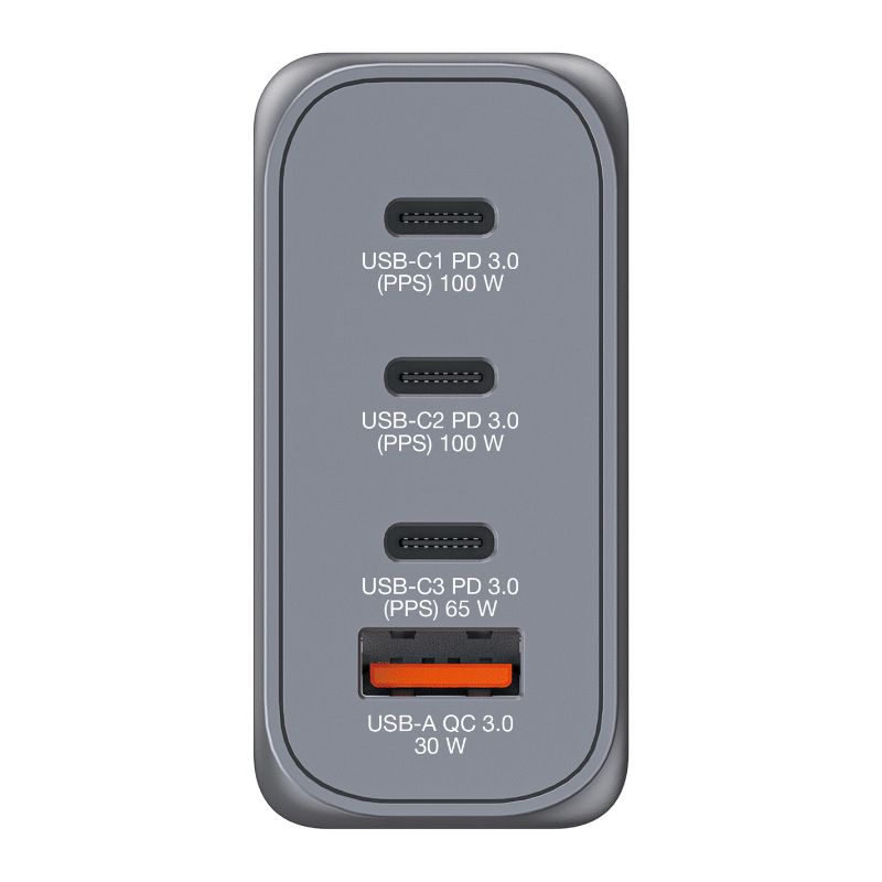 Verbatim GNC-100 Carregador GaN 100W Carga Rápida Cinzento - Image 2