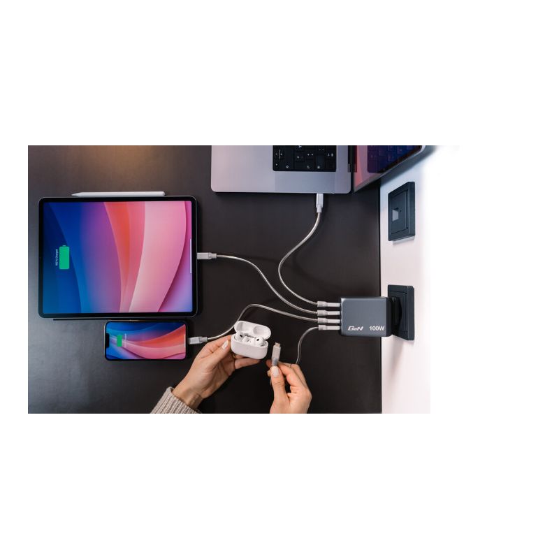 Verbatim GNC-100 Carregador GaN 100W Carga Rápida Cinzento - Image 4