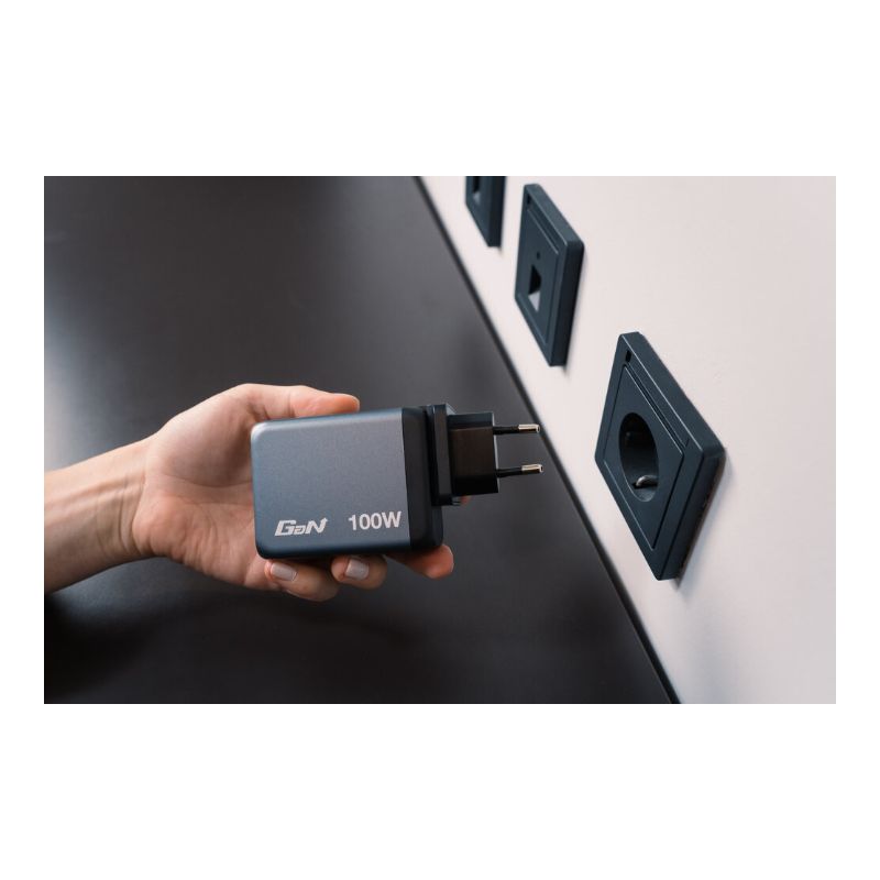 Verbatim GNC-100 Carregador GaN 100W Carga Rápida Cinzento - Image 5
