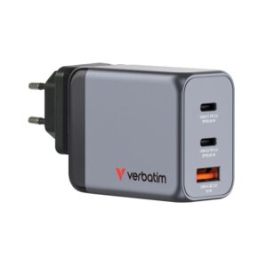 Verbatim GNC-65 Carregador GaN 65W Carga Rápida Cinzento