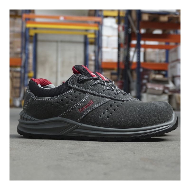 Calçado de Segurança com Palmilha em Téxtil e Biqueira em Compósito FOR WALK NEW ERGES Cinza - Image 4