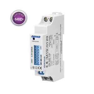 Medidor de energia monofásico com certificação MID, 40 A Orno - OR-WE-521