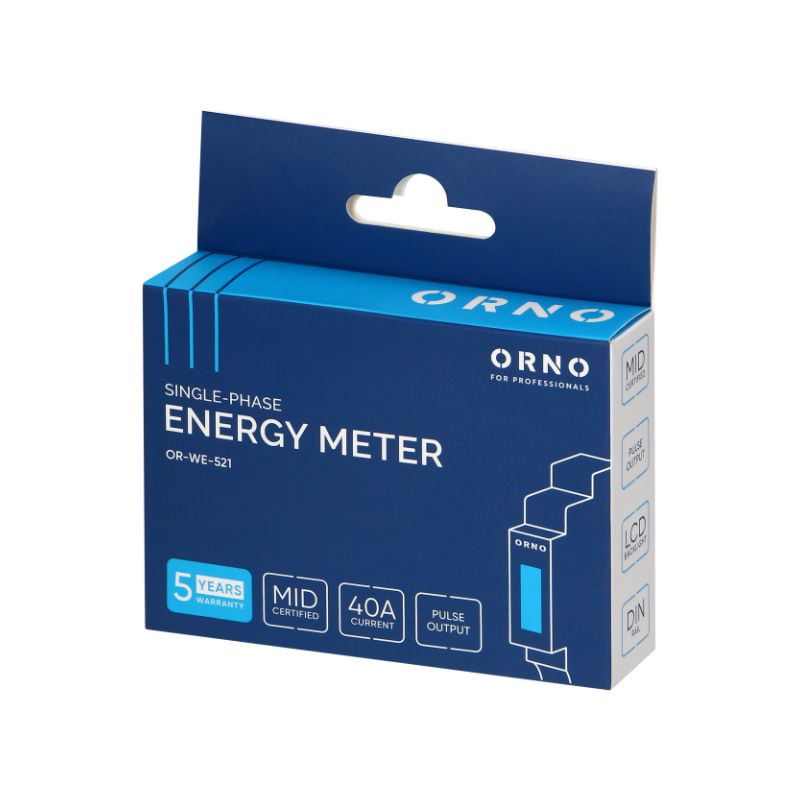 Medidor de energia monofásico com certificação MID, 40 A Orno - OR-WE-521 - Image 2