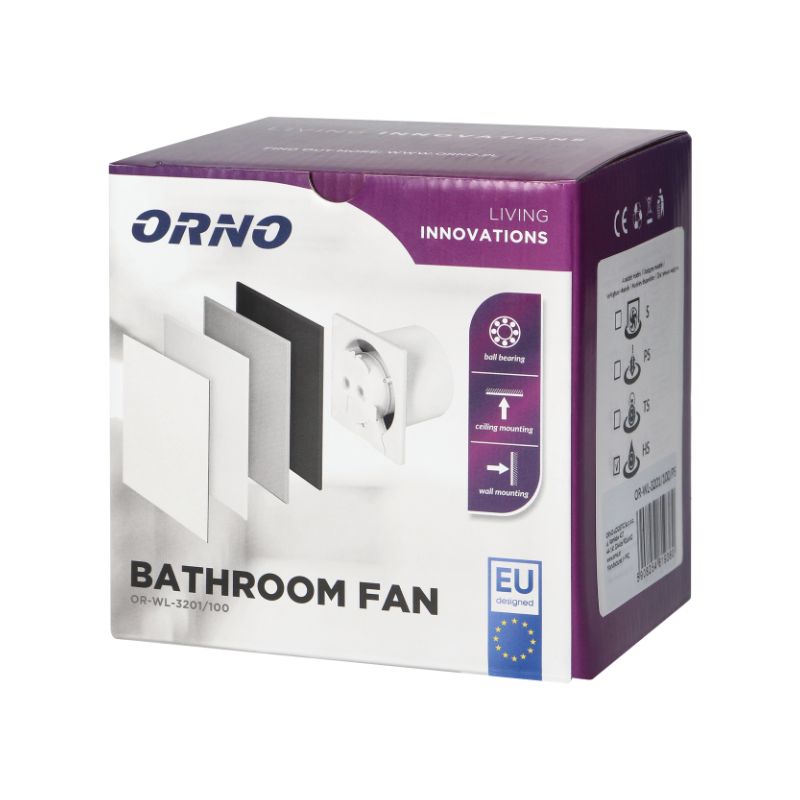 Ventilador de casa de banho 100 mm Premium, com temporizador e sensor de humidade (rolamento de esferas) Orno - OR-WL-3201/100/HS - Image 2