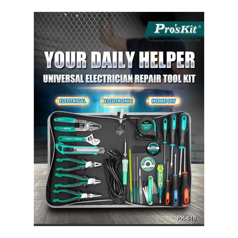 Conjunto de Ferramentas Manutenção Elétrica PROSKIT - PK-618B - Image 8