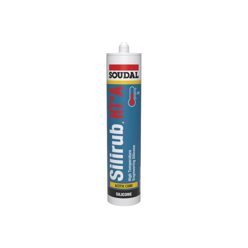 Selante de Silicone Resistente Ao Calor de Cura Acética Preto Silirub HT-A 285°C Soudal