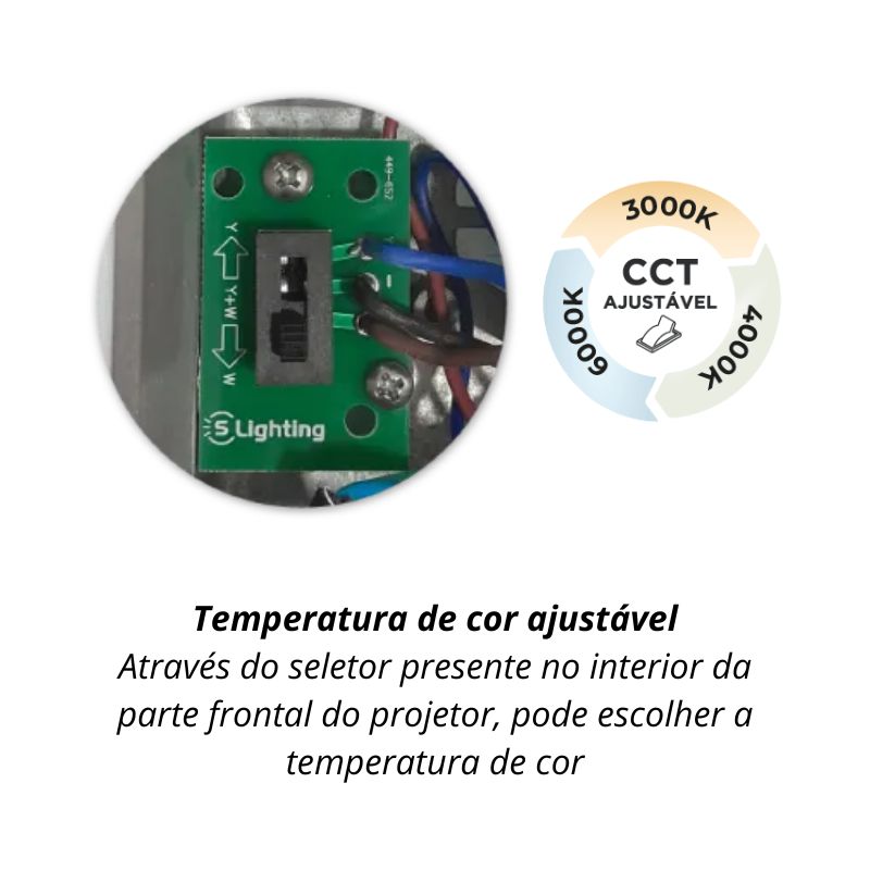 PROJETOR LED EXTERIOR 3CCT PRO 50W IP65 Slighting - ESL0850CCT - Image 2