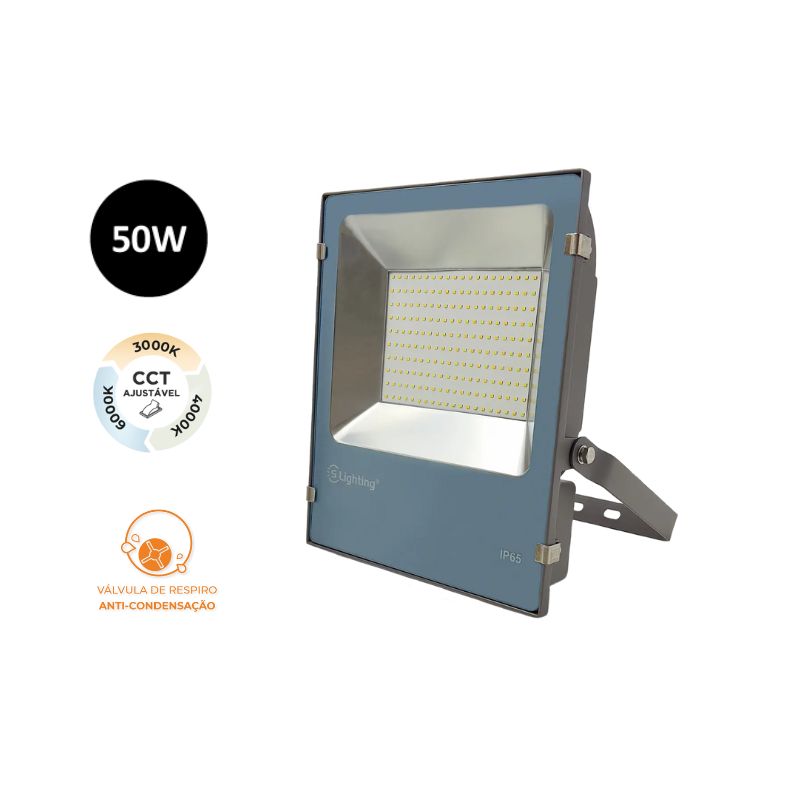 PROJETOR LED EXTERIOR 3CCT PRO 50W IP65 Slighting - ESL0850CCT