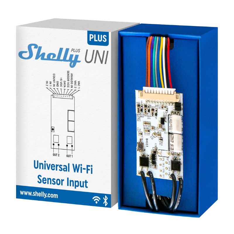 Módulo Sem Fios Wi-fi e Bluetooth para Automatização de Eletrodomésticos Shelly Plus Uni