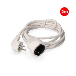 Extensor con 1 toma 2P+E, 16A 250V~ Cable de 2m H05VV-F 3G 1.5mm2 Blanco Edm - 23201
