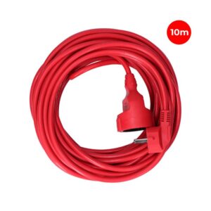 Extensor con 1 socket 2P+E, 16A 250V~ 10m Cable H05VV-F 3G 1.5mm2 Rojo Edm - 23600