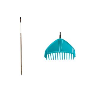 Kit de Jardinagem Gardena Combisystem – Cabo de Madeira FSC 130cm + Escova de Recolha de Folhas