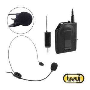 Microfone Headset S/ Fios C/ Transmissor Preto Trevi - EM408R