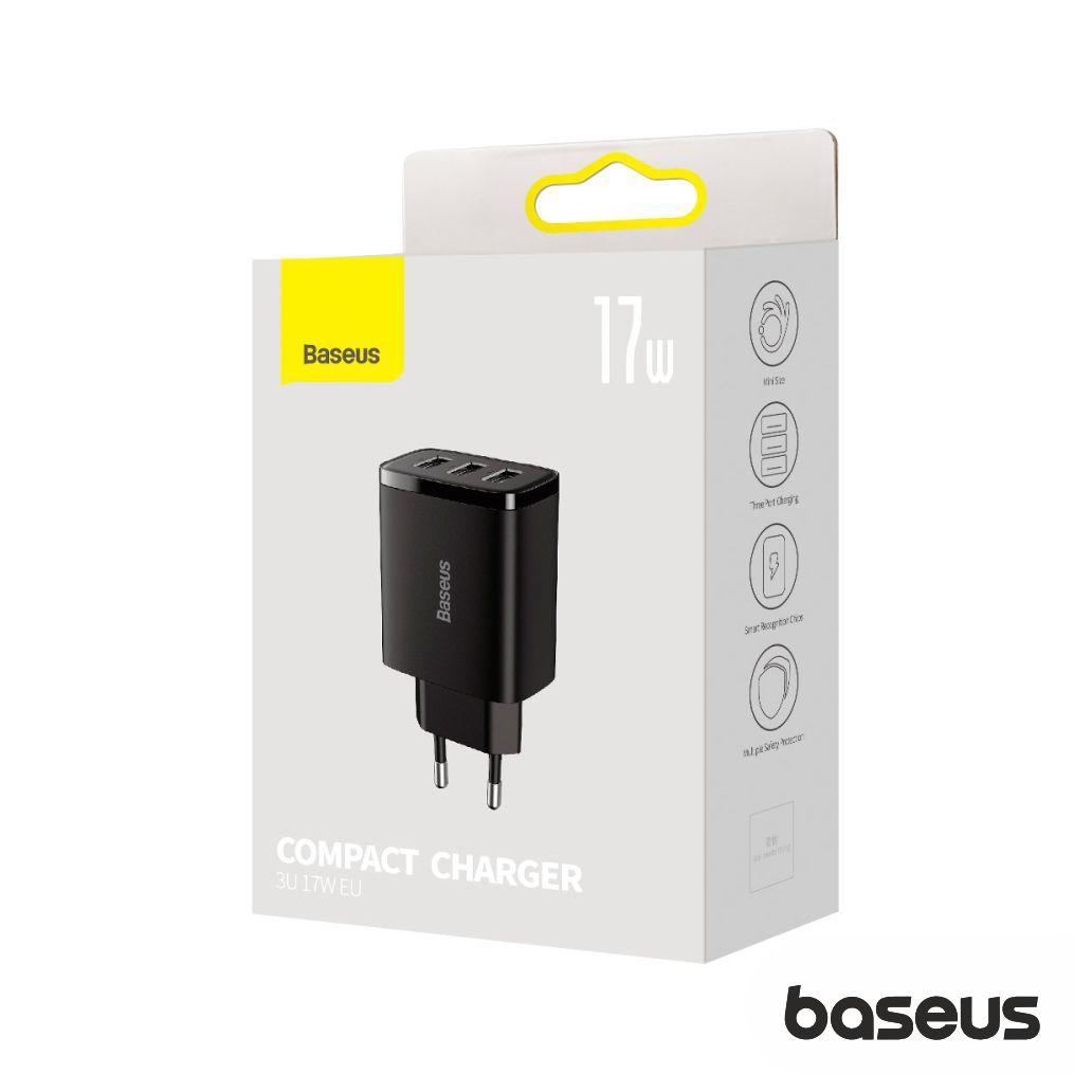 Alimentador Comutado 3xUSB-A 17W Preto BASEUS - Image 3