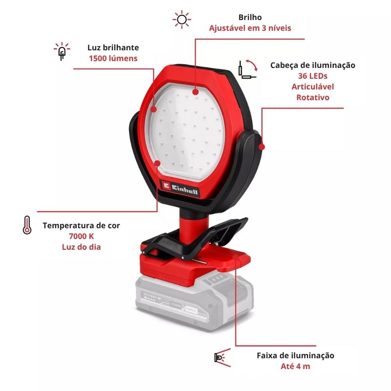 Einhell Luz Exterior GC-OL 18/1500 Li-Solo - Image 2