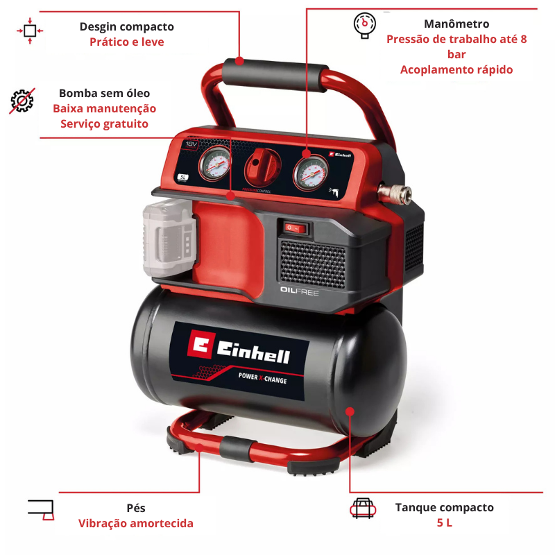 Einhell Compressor TE-AC 18/75 Li OF-Solo - Image 3