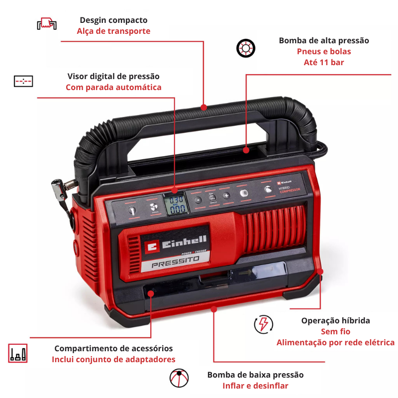 Einhell Compressor PRESSITO 18/25 Hybrid - Image 4