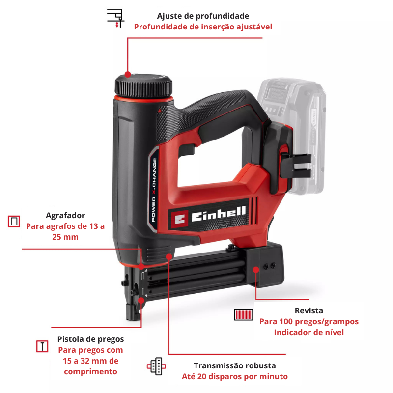 Einhell Agrafador TE-CN 18/32 Li - Solo - Image 4
