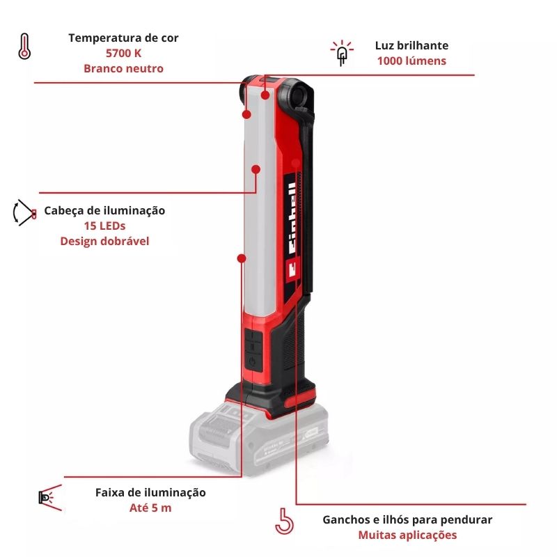 Einhell Lanterna S/Fio TE-CL 18/1000 S Li - Solo - Image 3