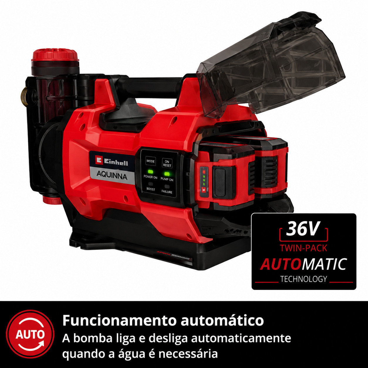 Einhell Bomba de Água Automática sem Fios AQUINNA 36/38 F LED AUTOMATIC 4180420 - Image 5