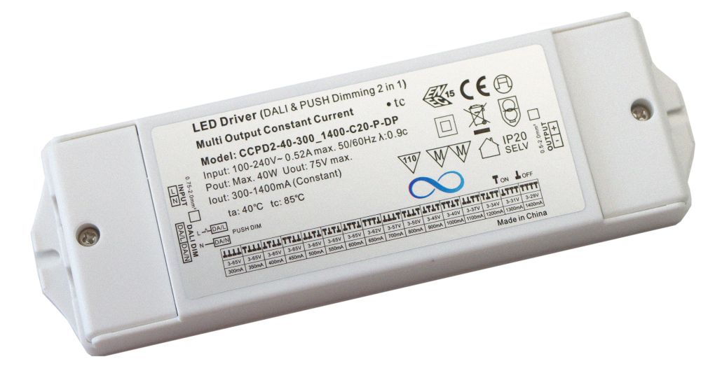 Motako Drive CC Dimável DALI Infinity Power CCPD2 300-1400mA 3-65Vdc IP20