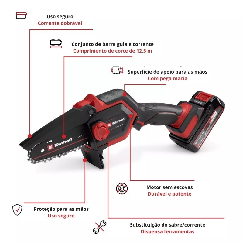Einhell Serra de Poda GE-PS 18/15 Li Bag Kit - Image 4
