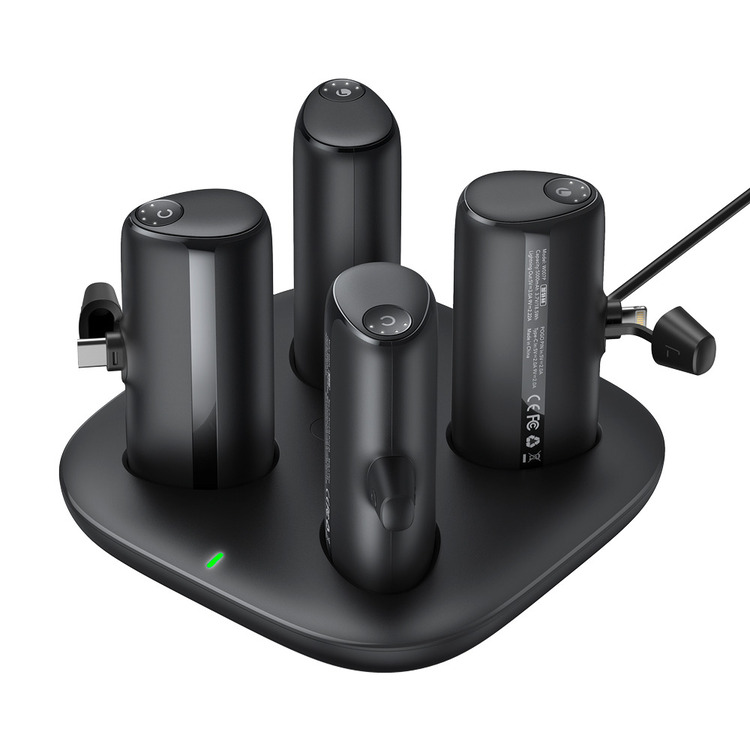 Estação de Carregamento VEGER com 4 Power Banks 5000mAh Lightning e USB-C Preto