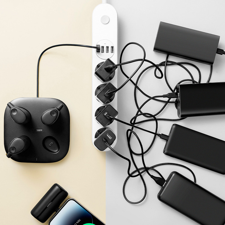 Estação de Carregamento VEGER com 4 Power Banks 5000mAh Lightning e USB-C Preto - Image 3